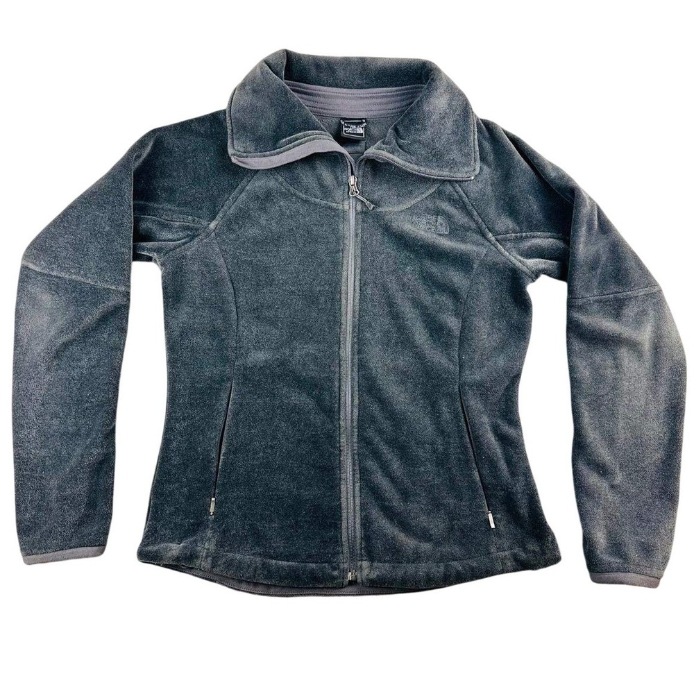 The North Face Fleece Jacket Women S Gray Thermal Outdoor Warm Hiking‎ Full Zip